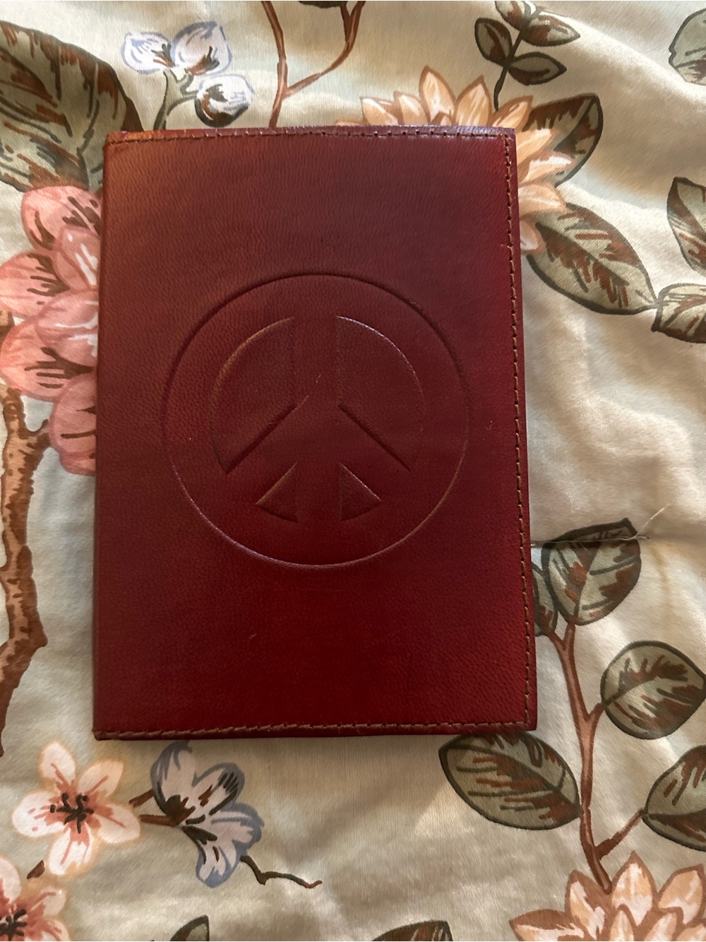Leather Writing Journal - Blank -
"Peace" 4" x 6" Cruelty Free Leather